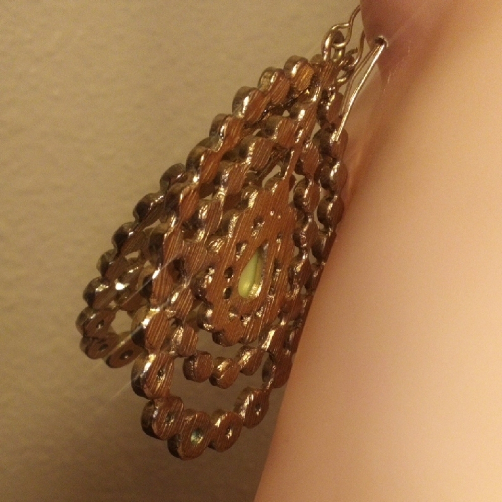 Multi-Color Teardrop Filigree Earrings - Unbranded - Picture 4 of 5